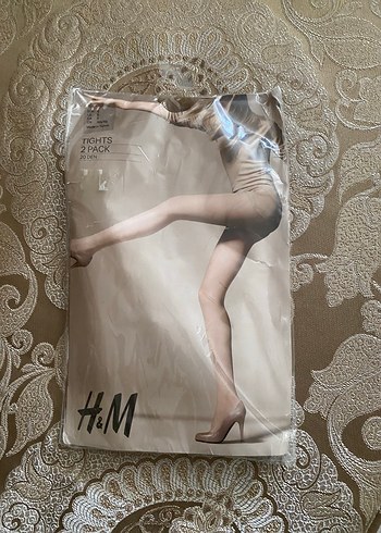 m Beden H&M Bej Mini Desenli Külotlu Çorap