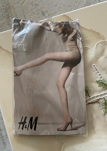 m Beden ten rengi Renk H&M Bej Mini Desenli Külotlu Çorap