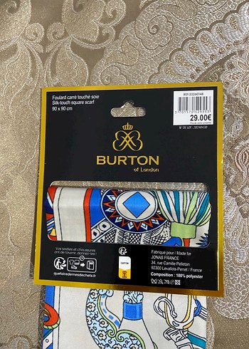 Burton Desenli eşarp 90x90 cm