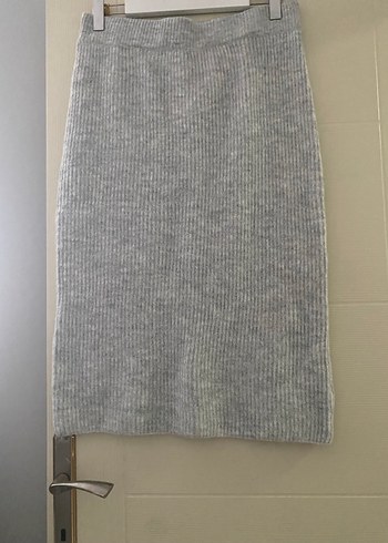 Gri Triko Midi Etek yurtdışından alındı yeni - Görsel 11