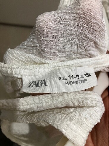 11-12 Yaş Beden beyaz Renk Zara marka Kız çocuk tulum