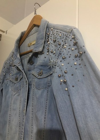 m Beden mavi Renk Düğmeli Kadın Mavi Denim kot ceket