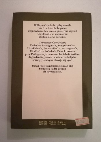 Sokrates'ten Önce Felsefe Wilhelm Capelle 1.Baskı - Görsel 2
