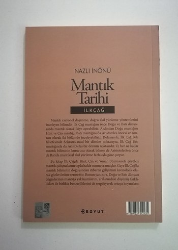 Nazlı İnönü Mantık Tarihi İlkçağ 1.Baskı - Görsel 2