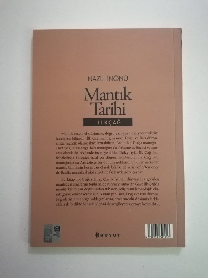 Nazlı İnönü Mantık Tarihi İlkçağ 1.Baskı - Görsel 2