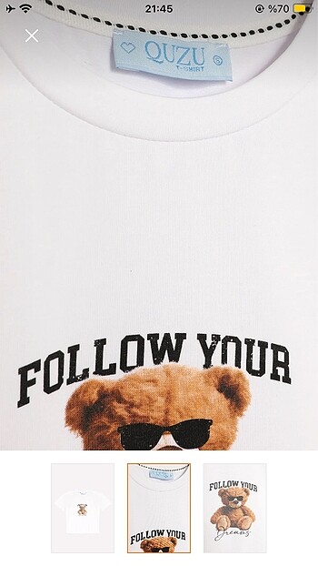 Quzu Ayıcık baskılı tshirt