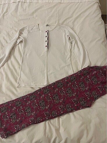 m Beden bordo Renk Üçlü pijama takımı