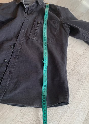 Gri Keten Erkek Gömlek, Düğmeli, Uzun Kollu - Görsel 5