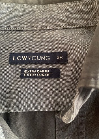 Gri Keten Erkek Gömlek, Düğmeli, Uzun Kollu - Görsel 2