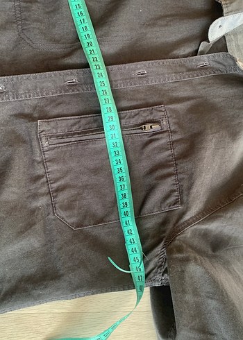 Gri Keten Erkek Gömlek, Düğmeli, Uzun Kollu - Görsel 4