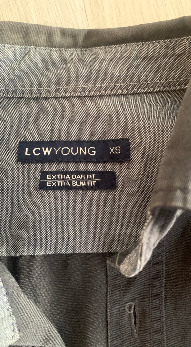 Gri Keten Erkek Gömlek, Düğmeli, Uzun Kollu - Görsel 2