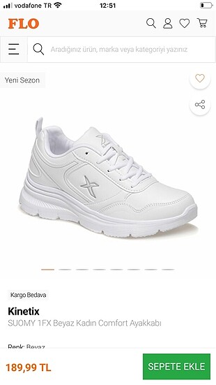 Kinetix Beyaz kadın comfort ayakkabi