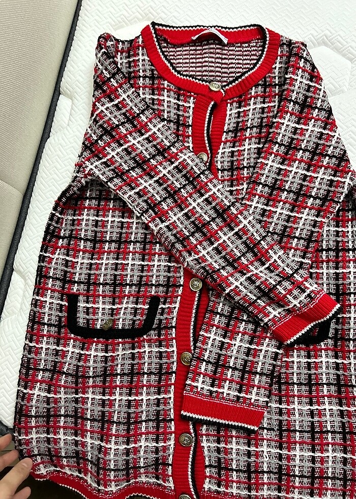 Ekoseli Hırka - Görsel 2