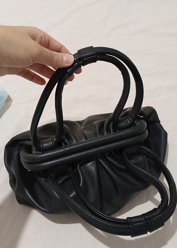 Tokalı Siyah Deri Kadın Çanta - Görsel 2