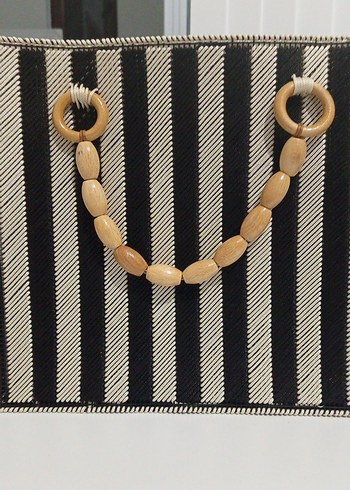 Boncuklu Zebra Desenli Siyah Kadın Çanta - Görsel 2