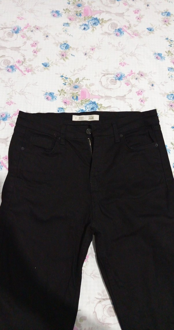 Siyah Kadın Normal Boy Kumaş Pantolon dar paça - Görsel 2