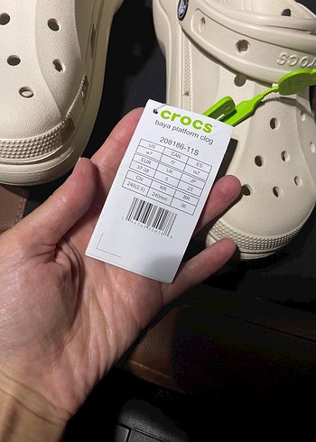 37,5 Beden Crocs Beyaz Platform Topuklu Kadın Terlik