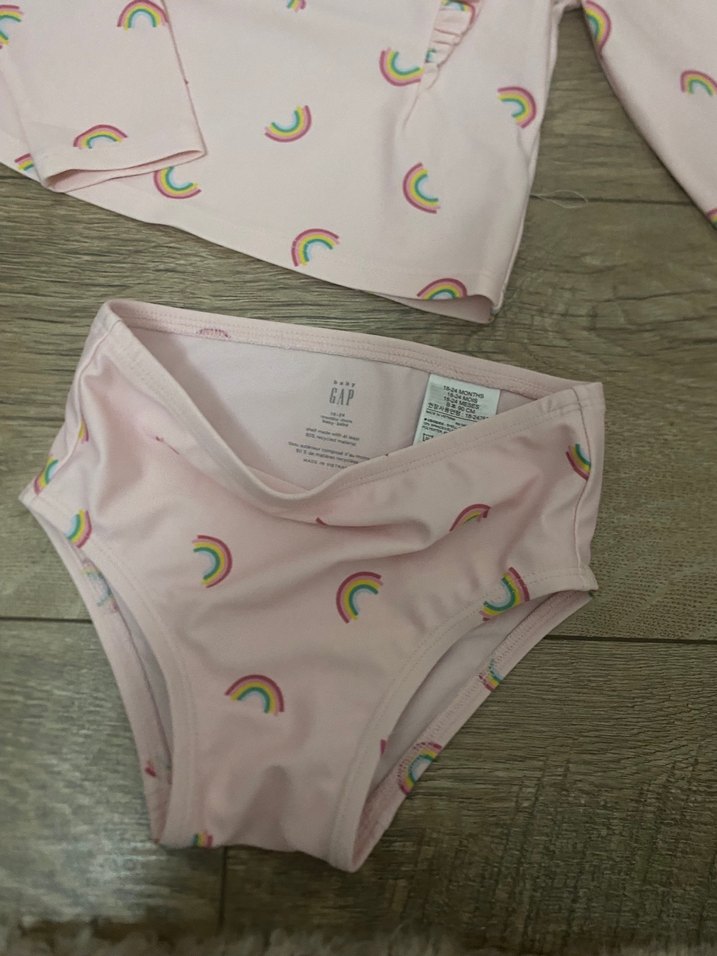 Uzun Kollu Pembe Kız Çocuk Mayo Takımı - Görsel 3