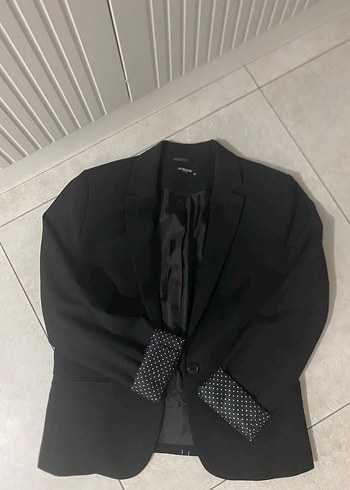 Düğmeli Siyah Kadın Blazer Ceket - Görsel 3