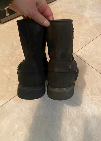Siyah Süet Tokalı Biker Bot - Görsel 4