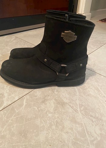 Siyah Süet Tokalı Biker Bot - Görsel 2