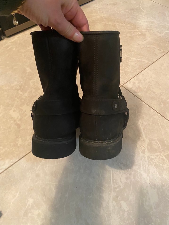 Siyah Süet Tokalı Biker Bot - Görsel 4