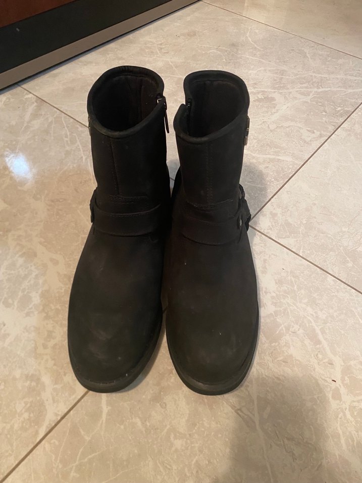 Siyah Süet Tokalı Biker Bot - Görsel 3