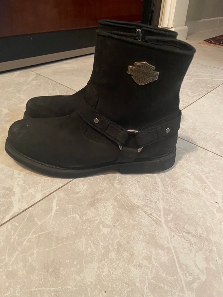 Siyah Süet Tokalı Biker Bot - Görsel 2