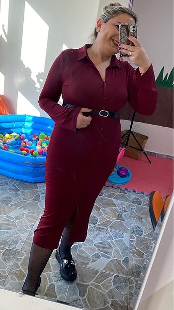 Bordo elbise
