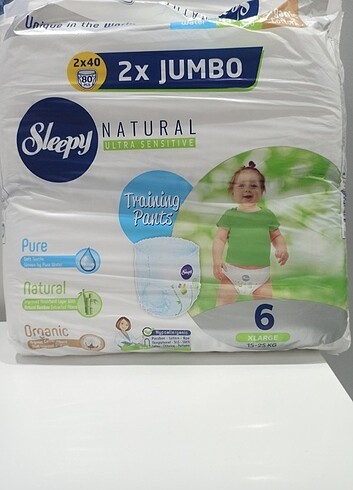 Sleppy natural bebek bezi 6 no 60 adet 