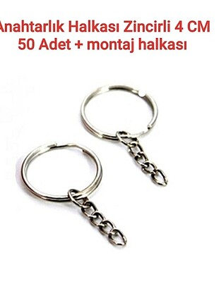 Anahtarlık Halkası Zincirli 4 CM 50 Adet