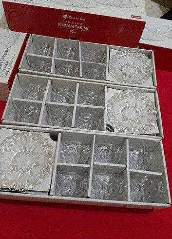 Glas in 6 kişilik kahve takımı