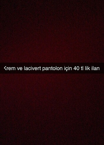 Krem lacivert pantolon 40 tl 