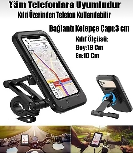 MOTOSİKLET TELEFON TUTUCAĞI GİDON BAĞLANTILI