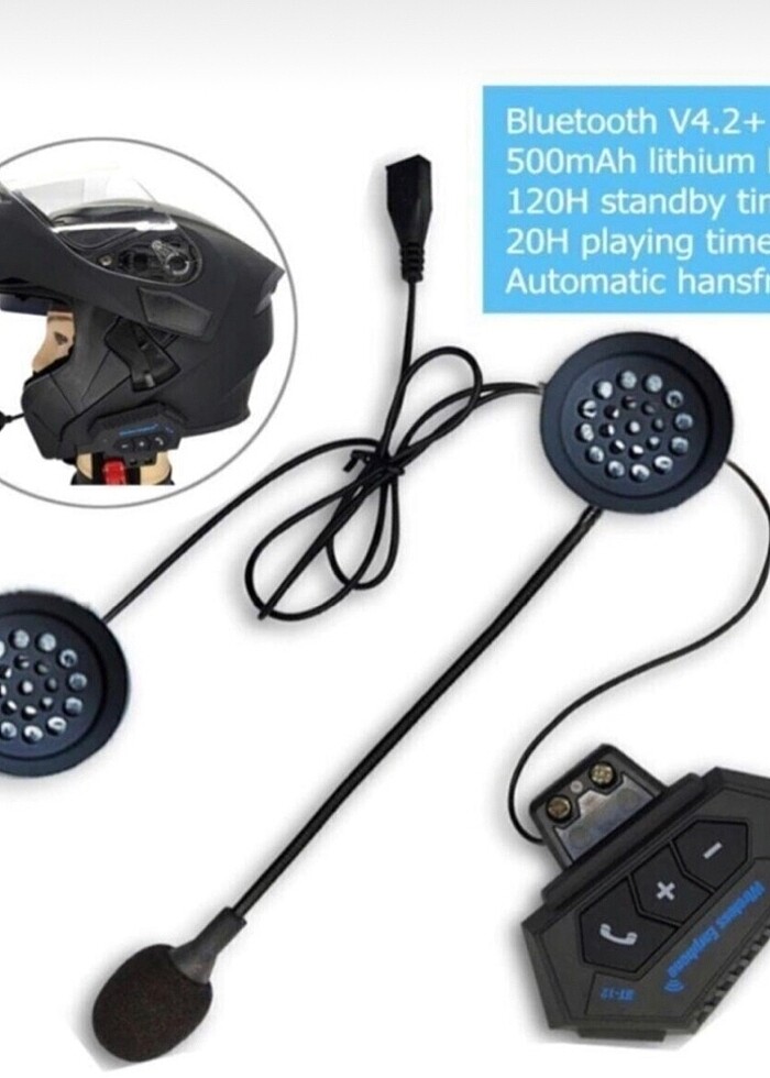 HELMET BT-12 İNTERCOM KASK KULAKLIK - Görsel 2