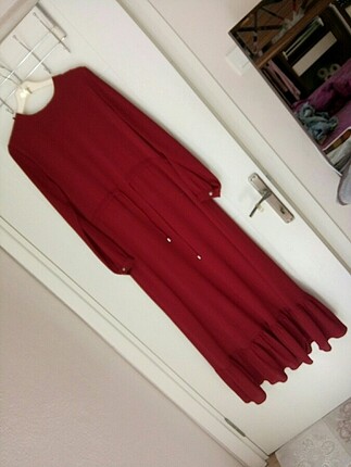 Bordo uzun elbise
