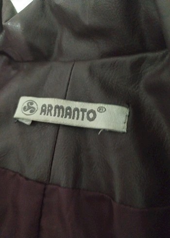 mor renk Uzun Deri Kadın Ceket - Görsel 5