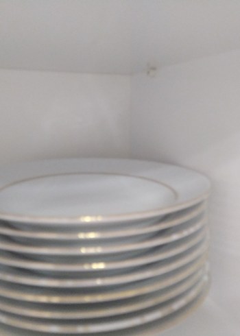 Beyaz Sarı Kenarlı Yemek Tabağı ve Kasesi - Görsel 2