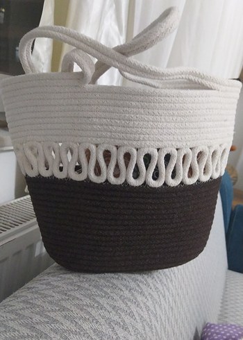 Dantel Detaylı Örgü Kadın Plaj Çantası - Görsel 3