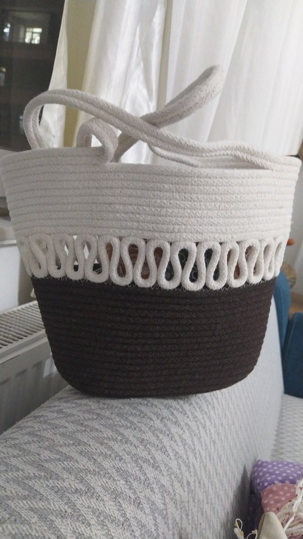 Dantel Detaylı Örgü Kadın Plaj Çantası - Görsel 3