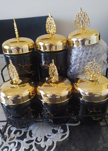 Altın Kapaklı Siyah Baharatlık Seti - Görsel 3