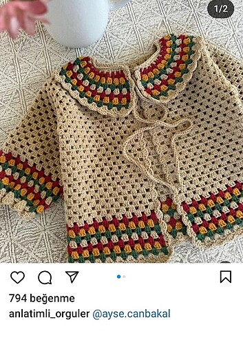 Erkek hırkası kız çocukları içinde istediğiniz renkten örülür