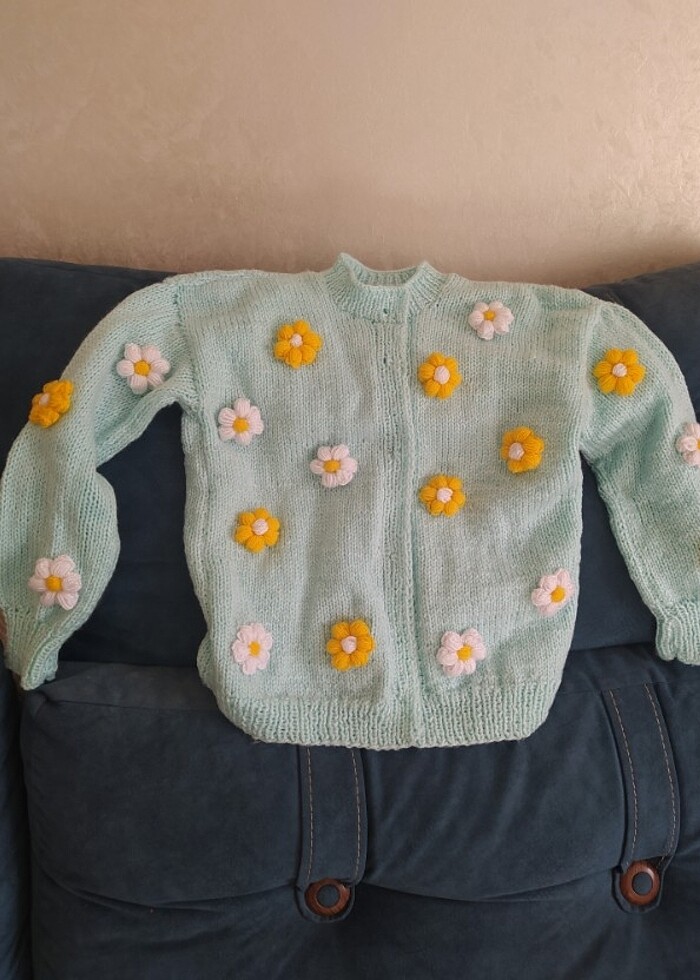 Papatyalı hırka - Görsel 2