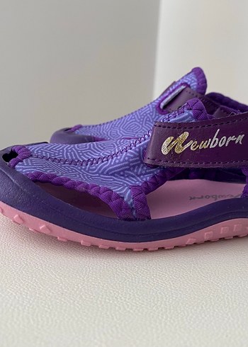 Newborn Kız Çocuk Mor Velcro Sandalet