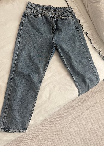 Diğer Yuksek Bel Acik Mavi Denim Jean