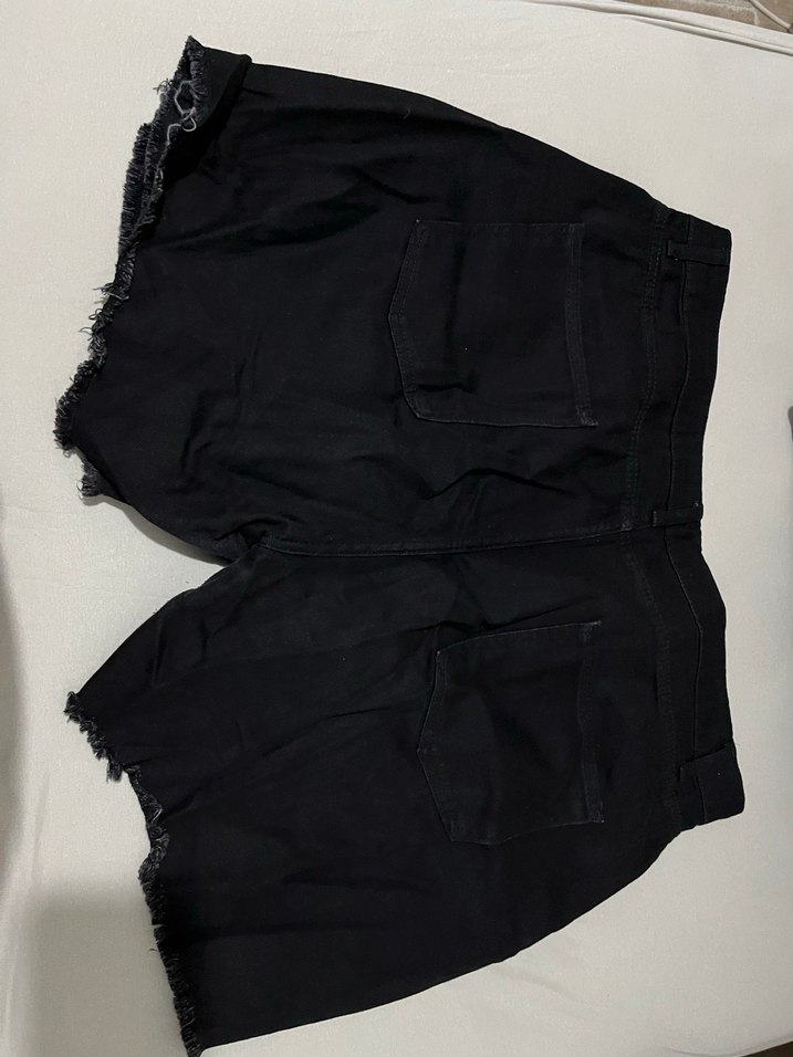 Kadın Siyah Mini Denim Şort Etek - Görsel 3