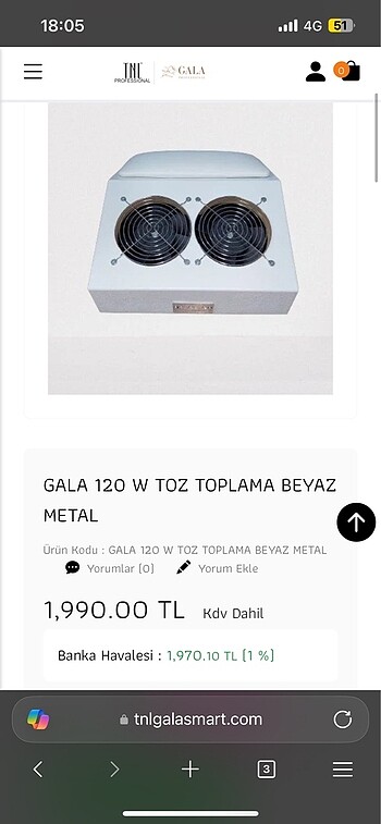 Gala 120 w toz toplama beyaz cihaz