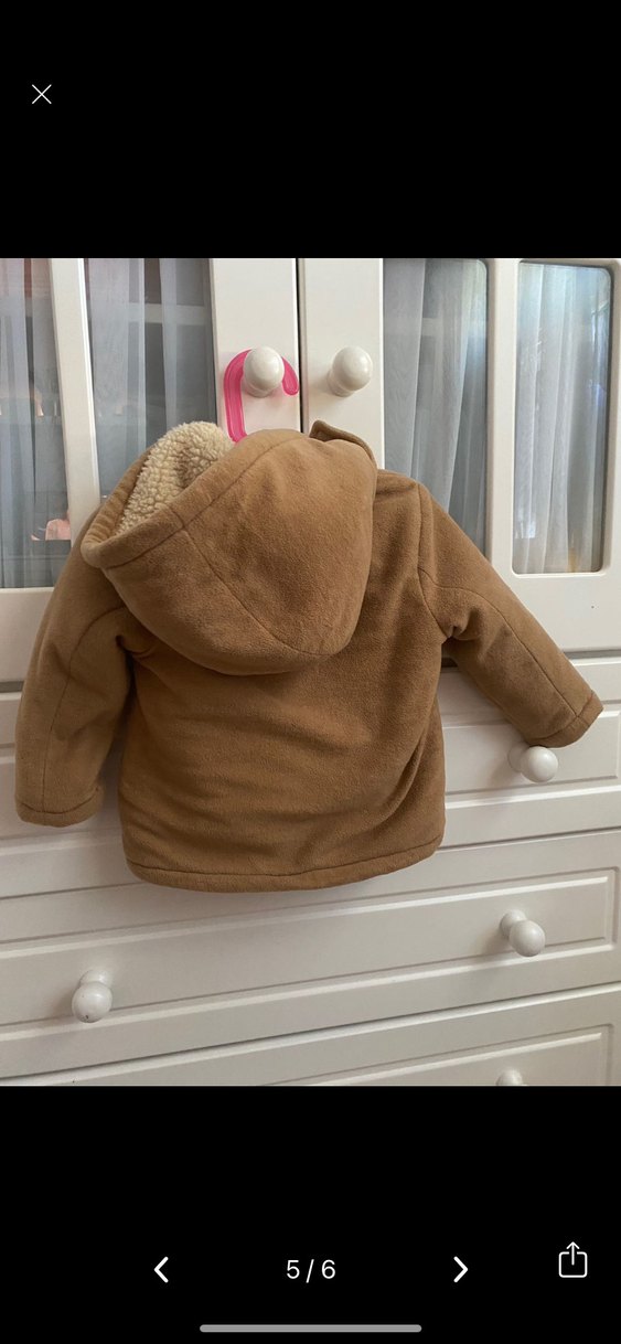 Düğmeli Kahverengi Erkek Çocuk Kabanı - Görsel 4