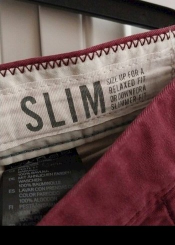 32 Beden bordo Renk Bordo Regular Fit Erkek Pantolon