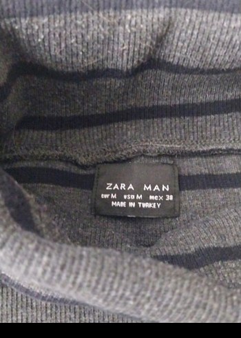 m Beden gri Renk Gri lacivert Çizgili Boğazlı erkek sweatshirt